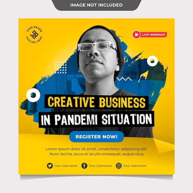 PSD creative business in pandemi situation social media post template