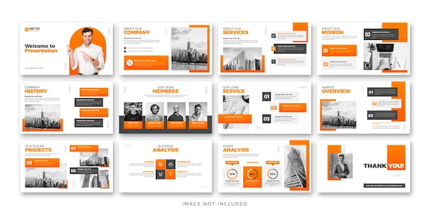 Creative business power point presentation and landing page keynote slide template design set