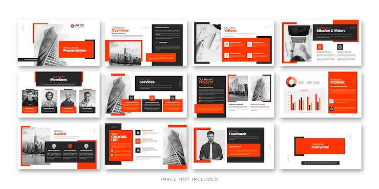 PSD creative business powerpoint presentation and landing page keynote slide template design set