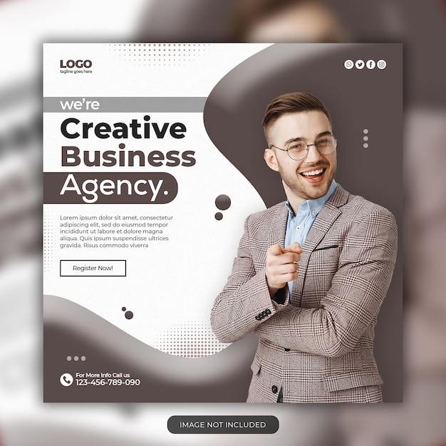 Creative business social media post design premium psd template