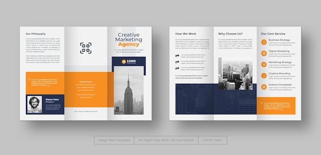 Creative business trifold brochure template