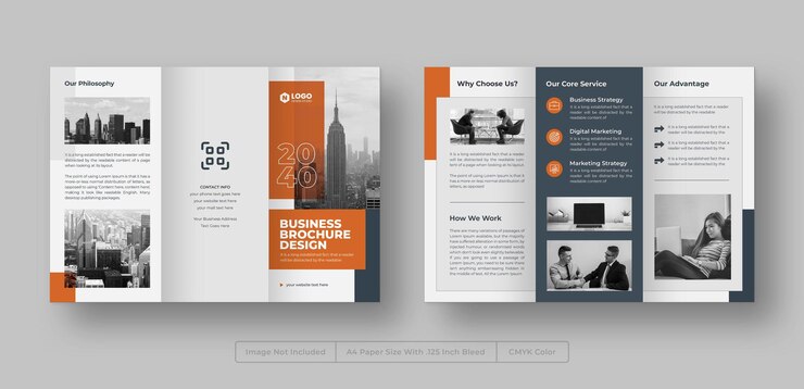 PSD creative business trifold brochure template