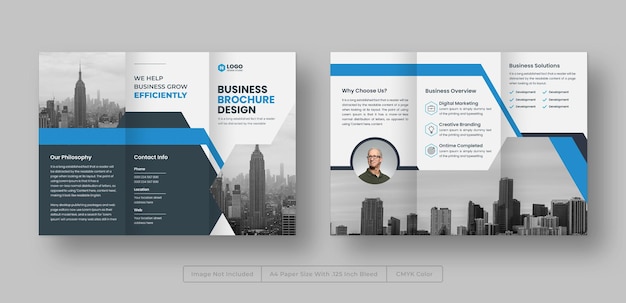 PSD creative business trifold brochure template