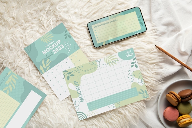 Design creativo del mockup del calendario