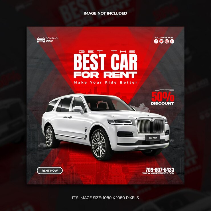 PSD creative car social media post design templates for auto marketing
