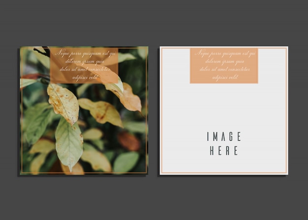 PSD creative card template with image