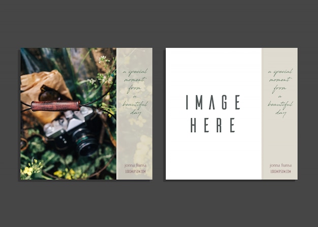 creative card template with image