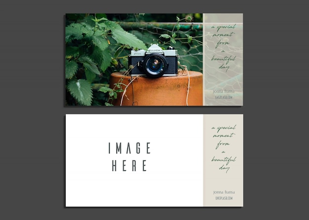 PSD creative card with beautiful photography design