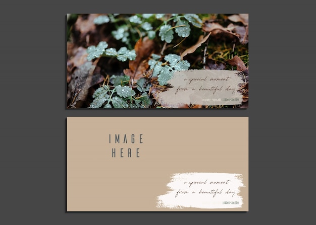 PSD creative card with beautiful photography design