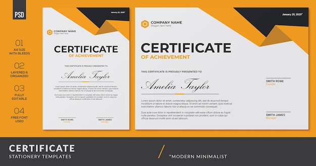 Creative certificate design templates