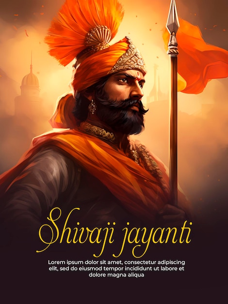 Creative chhatrapati shivaji maharaj jayanti banner design template