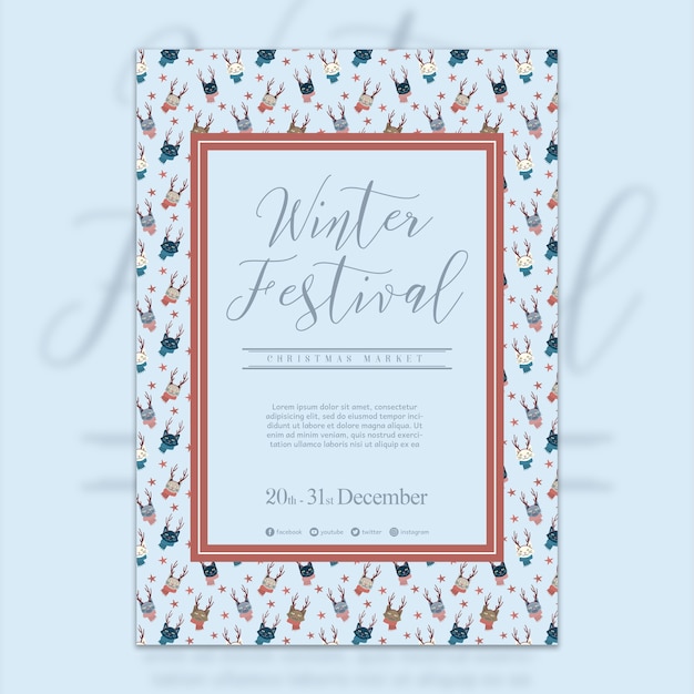 Creative christmas party cover template