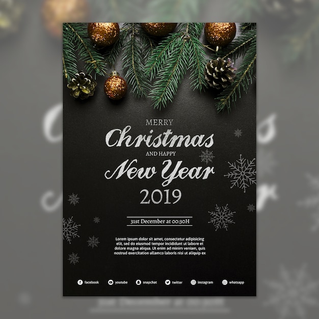 Creative christmas party cover template