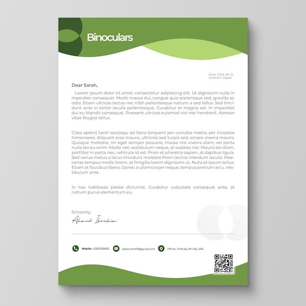 PSD creative clean modern business letterhead design template