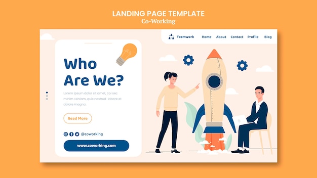 Creative co-working landing page template