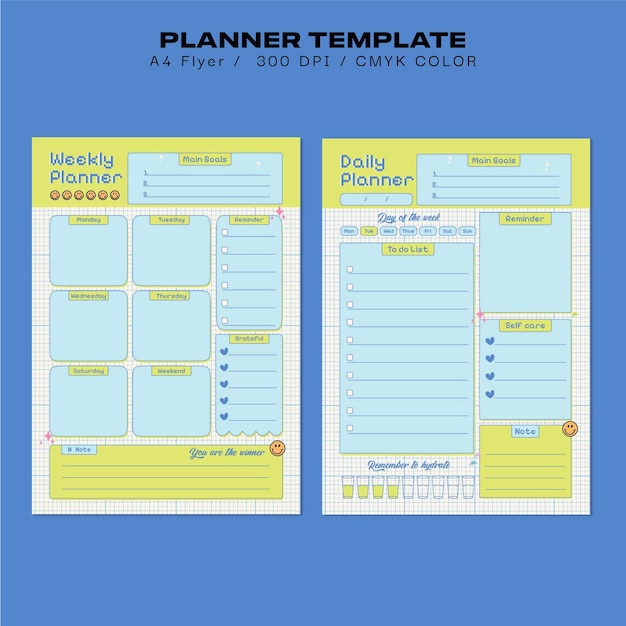 creative colorful daily amp weekly planner