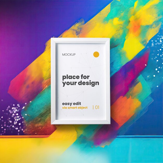 PSD creative colorful frame poster mockup 01