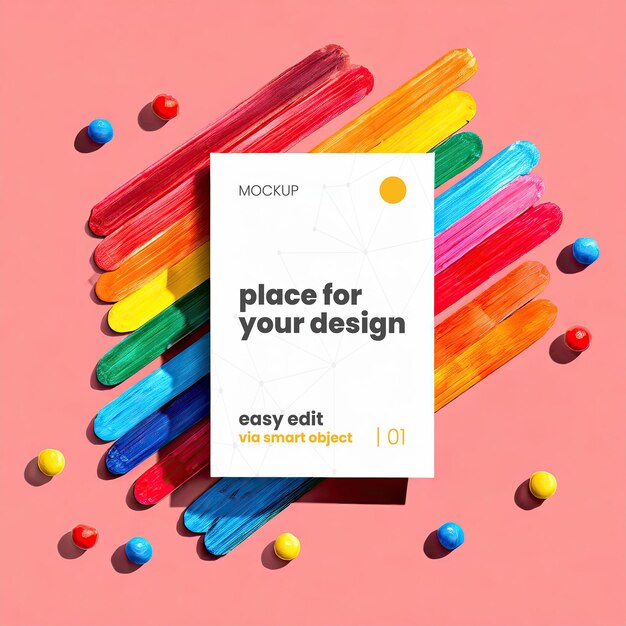 PSD creative colorful frame poster mockup 17