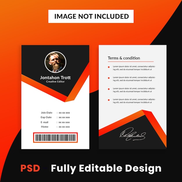 PSD creative company id card template