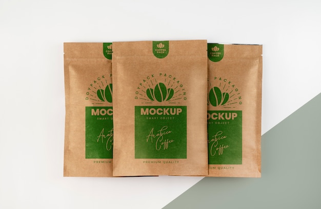 Creative composition of doypack mock-up