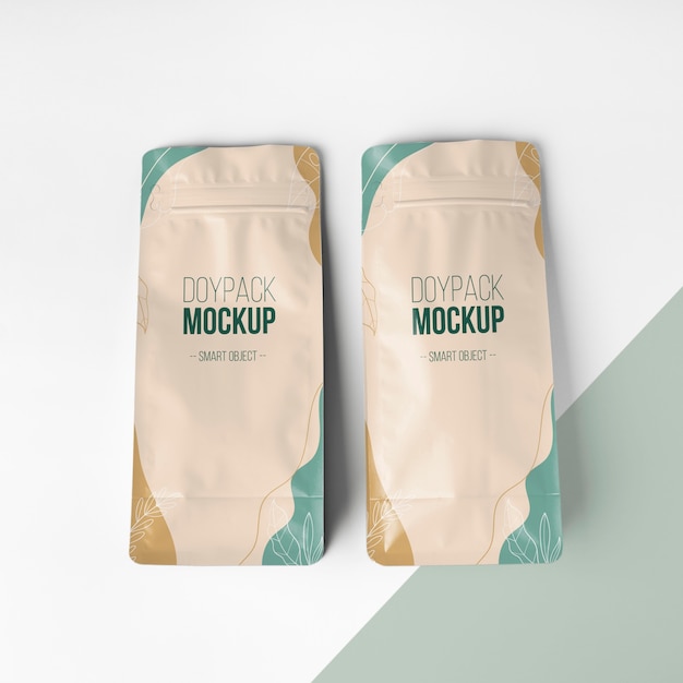 Creative composition of doypack mock-up