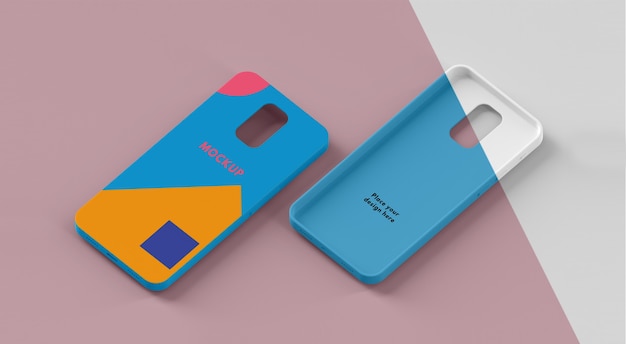 PSD creative composition of phone case mock-up