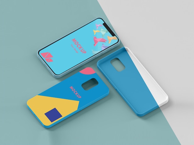 Creative composition of phone case mock-up