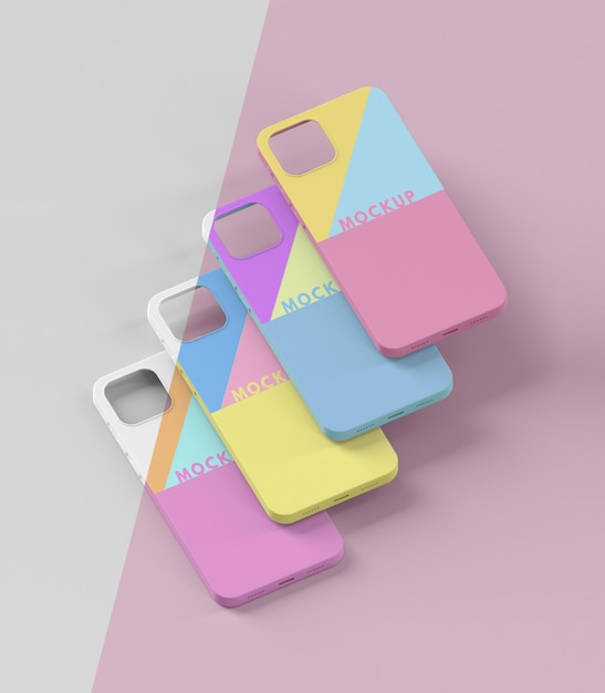 PSD creative composition of phone case mock-up