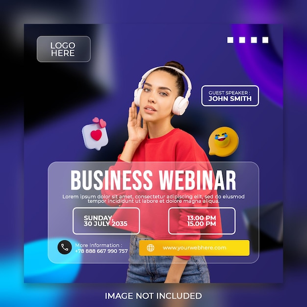 Creative concept business webinar social media post template