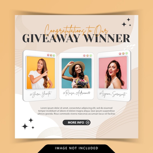 PSD creative concept giveaway social media instagram post psd template