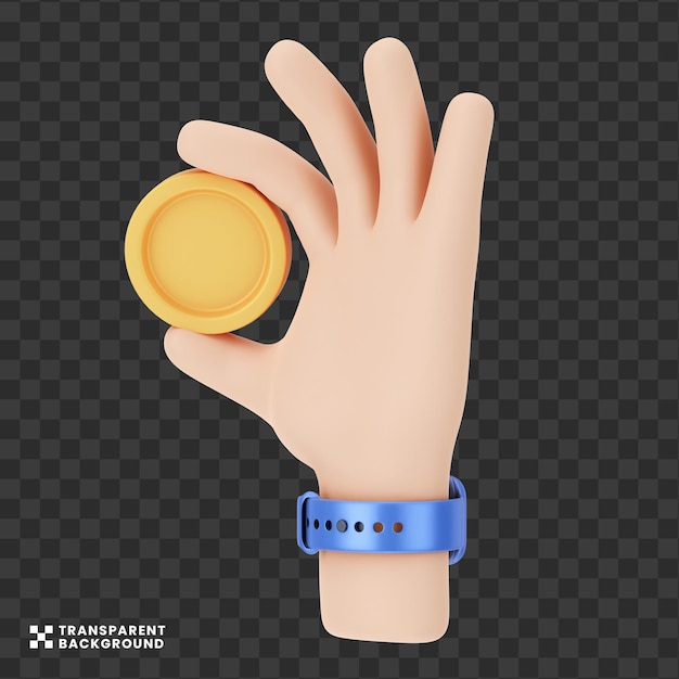 creative concept hand gesture Holding money Coin