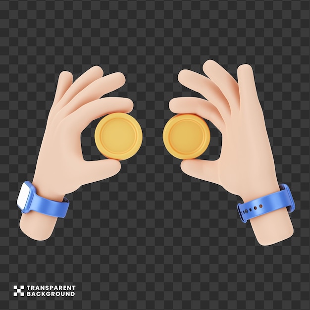 creative concept hand gesture Holding money Coin