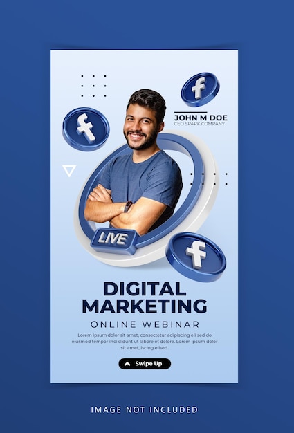 PSD creative concept live streaming workshop social media marketing ad instagram stories template