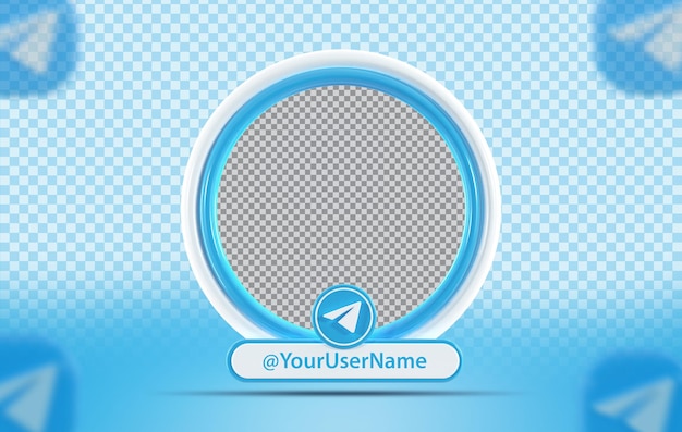 Profilo di mockup concept creativo con icona di telegram