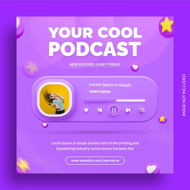 PSD concetto creativo promozione podcast social media post modello instagram