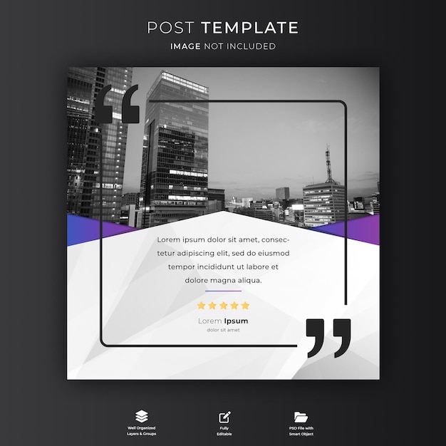 PSD creative concept for satisfied feedback customer testimonial social media post template