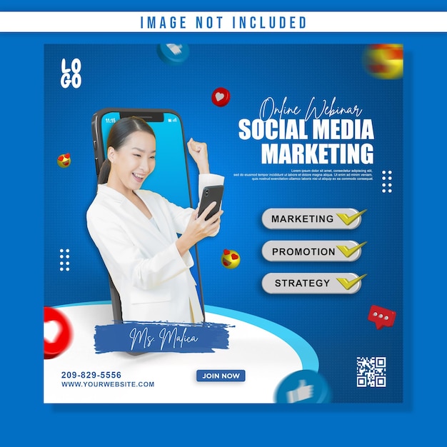 Social media di concetto creativo per il modello di promozione del marketing digitale
