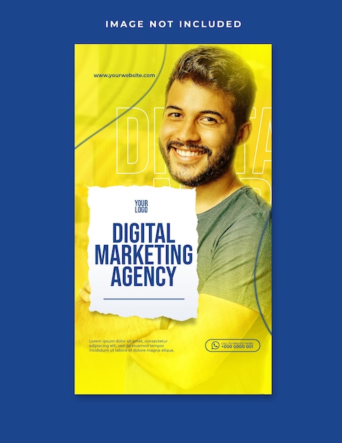 Instagram di social media di concetto creativo per il modello di promozione del marketing digitale