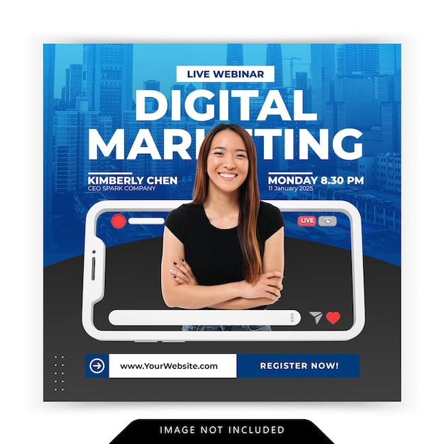 creative concept social media instagram live for digital marketing promotion template