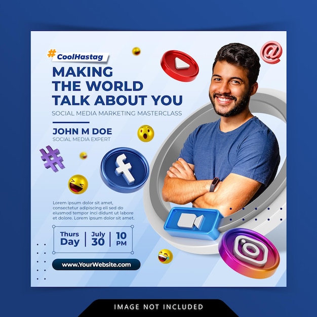 Креативная концепция в социальных сетях instagram в прямом эфире для шаблона продвижения цифрового маркетинга