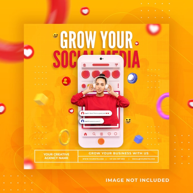 PSD creative concept social media instagram post for digital marketing promotion template