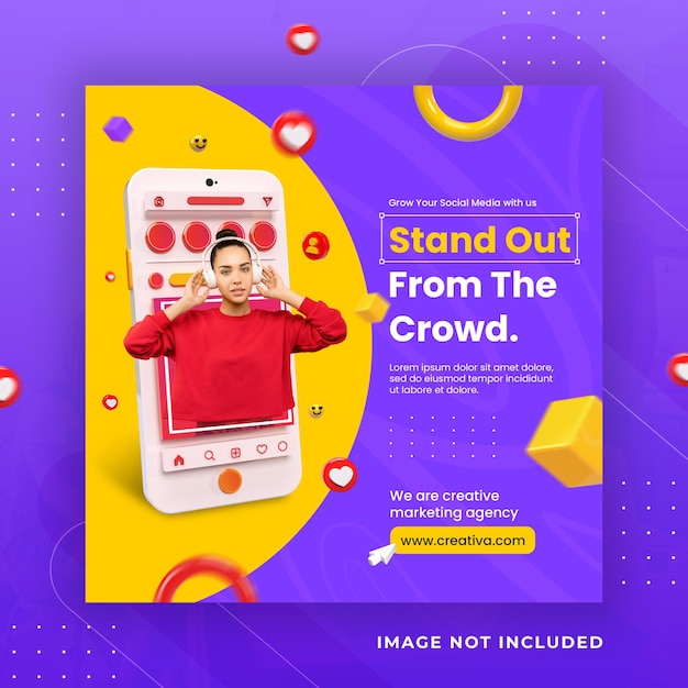 PSD creative concept social media instagram post for digital marketing promotion template