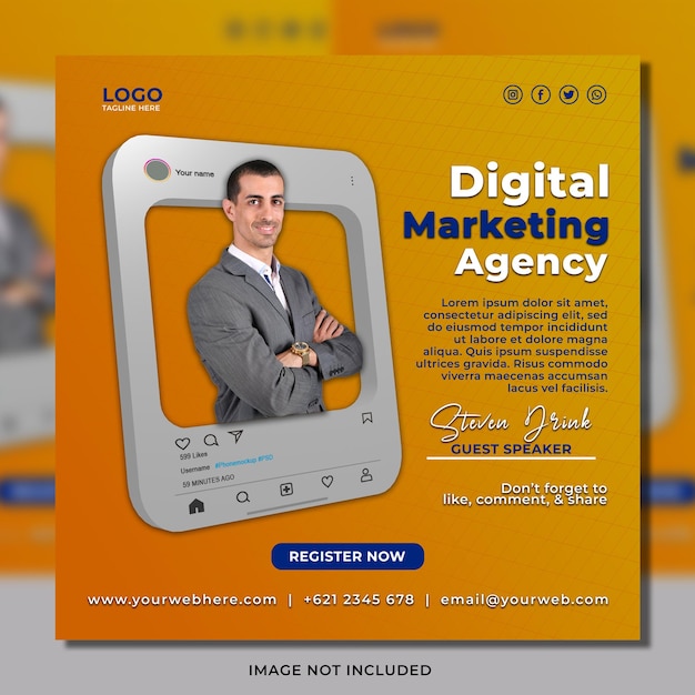 Creative concept social media instagram post for digital marketing promotion template