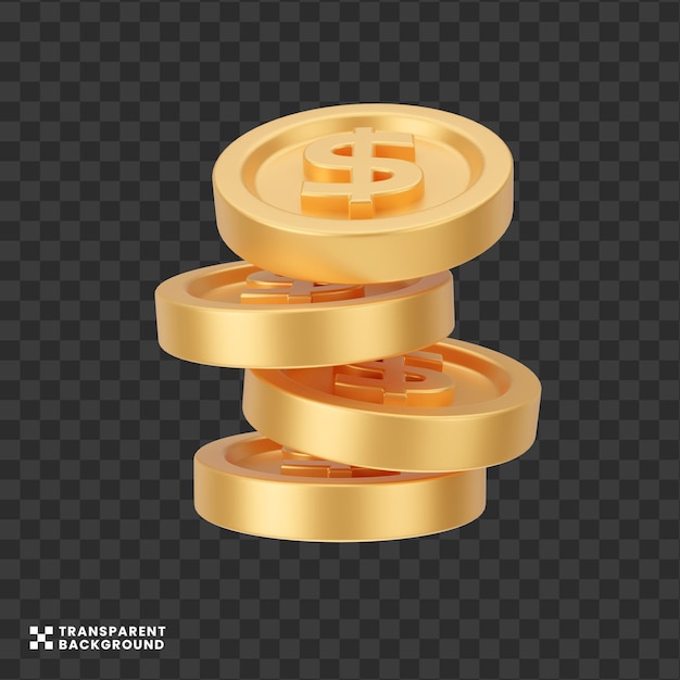 creative concept USD Dollars Money coin stack 3D illustration and scene generator