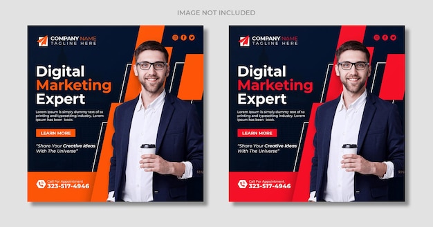 Creative corporate business solution idea social media post and Instagram banner template design