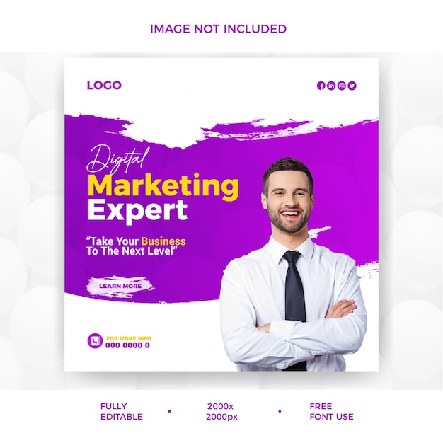 Agenzia di marketing aziendale creativo social media instagram post banner template design