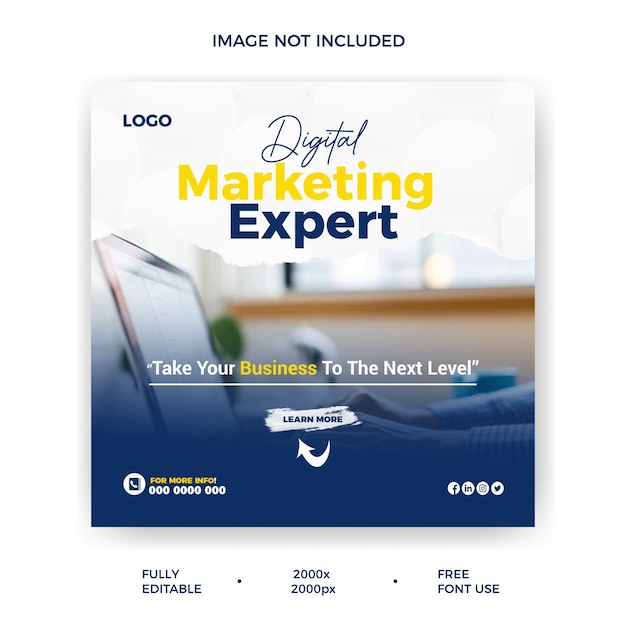 Agenzia di marketing aziendale creativo social media instagram post banner template design