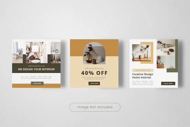 Creative design interior instagram post banner template