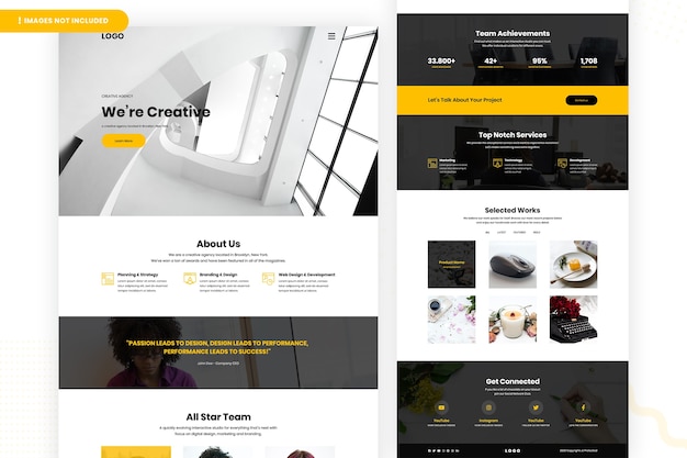 PSD design della pagina del sito web di designer creativo