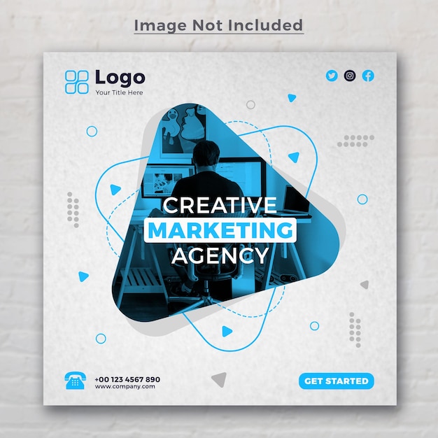 Creative digital marketing agency social media banner template